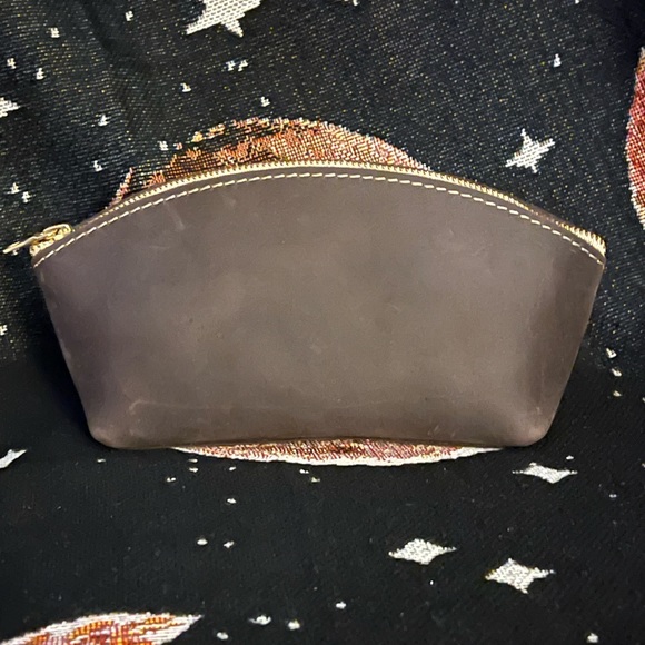 SOLD Portland Leather Goods GROUPIE GREY eclipse makeup bag - Picture 1 of 7